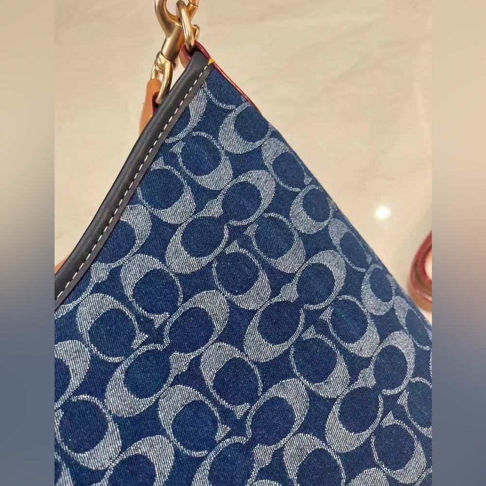 NEW Limited Coach Medium Laurel Shoulder Bag In Signature Denim CY702 - Picture 7 of 10